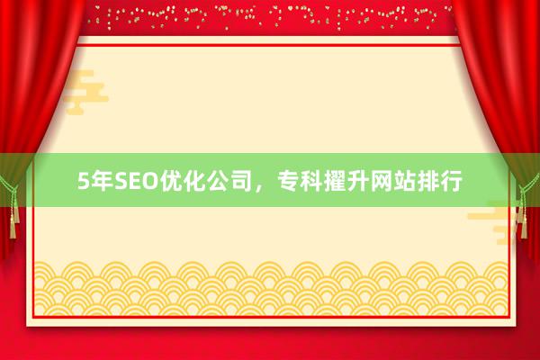 5年SEO优化公司，专科擢升网站排行