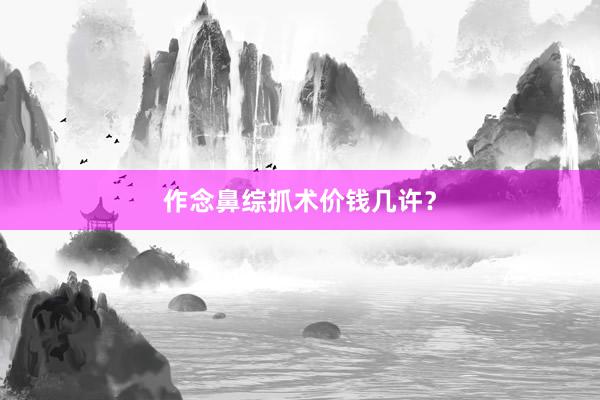 作念鼻综抓术价钱几许？
